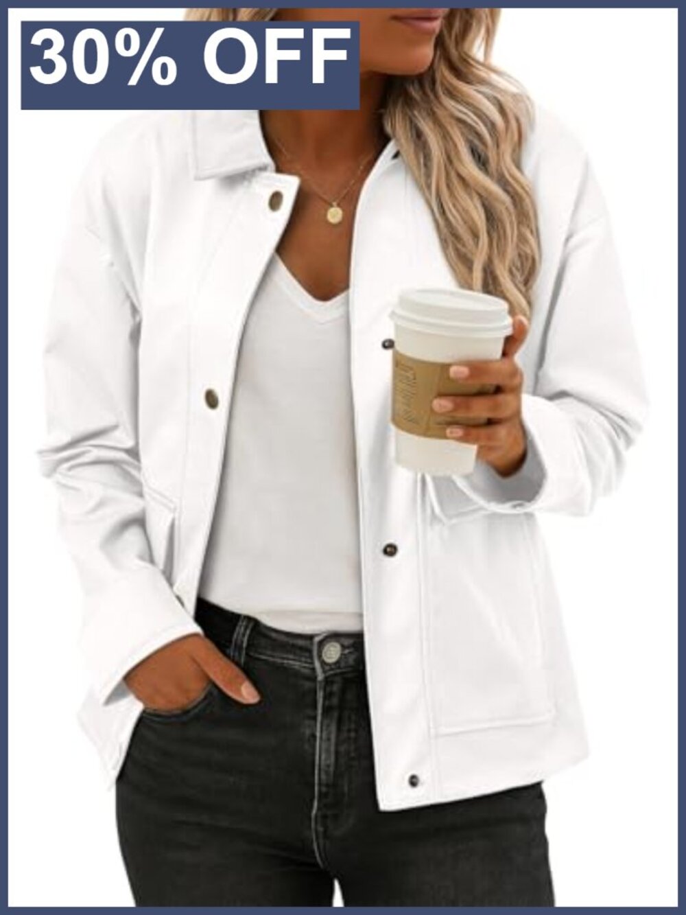 Button Down Bomber Jacket Casual Lightweight Outerwear Pockets